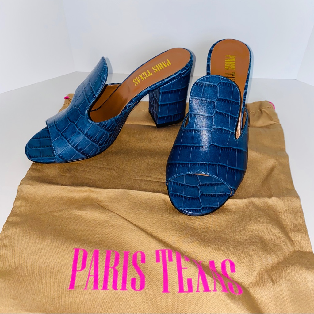 Paris Texas Embossed Ultra High Mules $480
